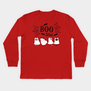 Boo squad Ghost Cat Kids Long Sleeve T-Shirt